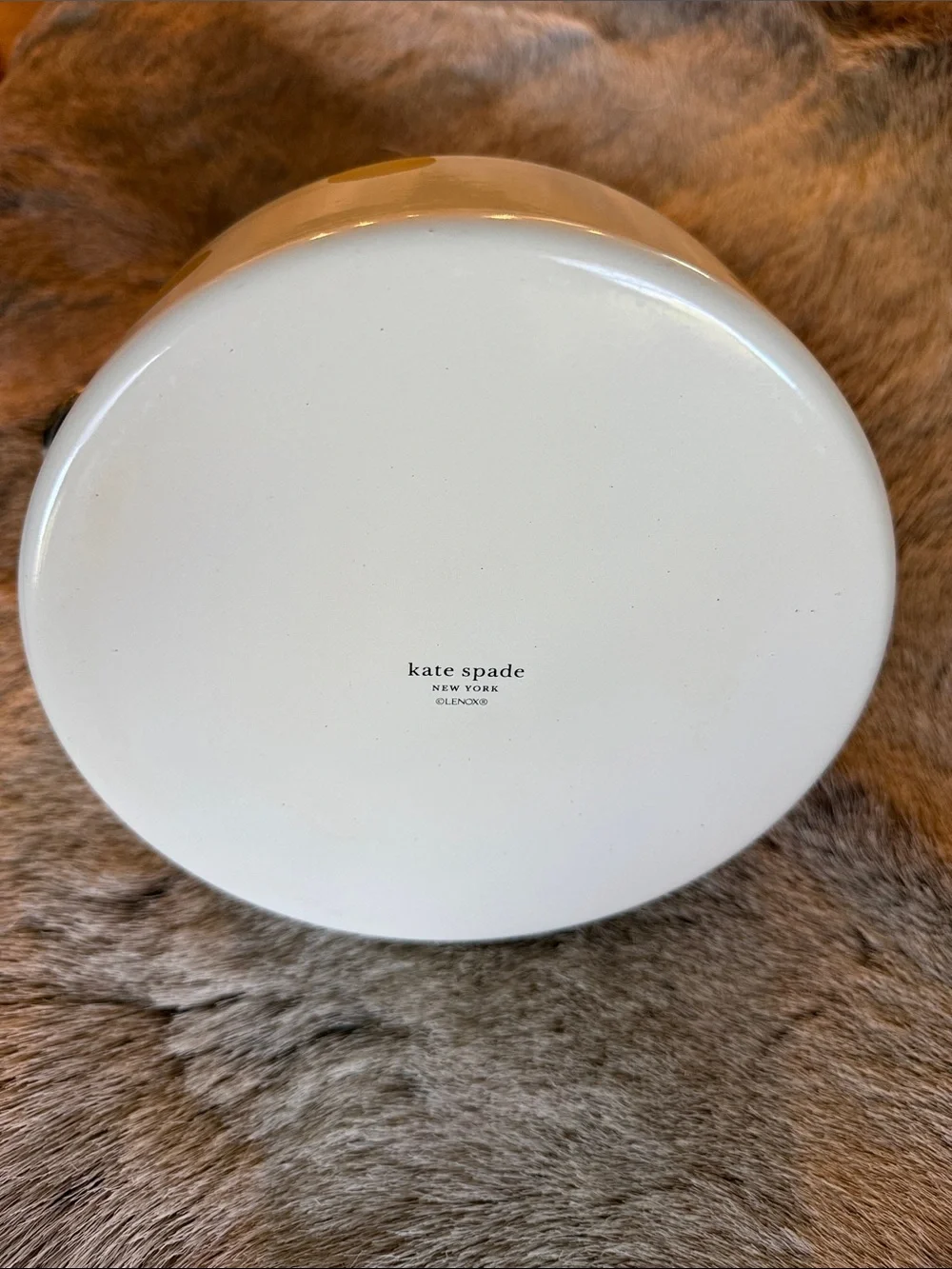 kate spade White Tea Kettle with Gold Polka Dots